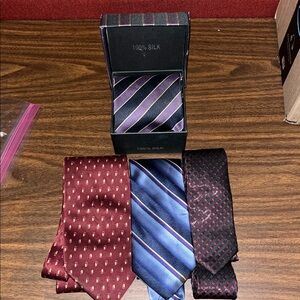 David Taylor Men's Tie Collection - Black, Red, Blue